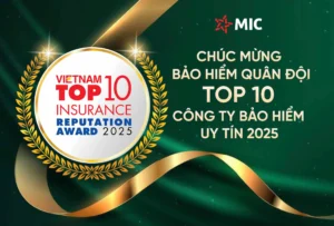 Bảo hiểm Quân đội (MIC) được vinh danh Top 10 doanh nghiệp bảo hiểm phi nhân thọ uy tín 2025